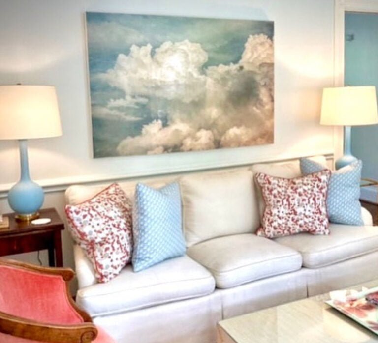 painting of clouds in a room