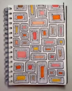 colorful line art. orange art